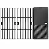 GRISUN Grillroste und Grillplatte für Charbroil Advantage 463343015, 463344015, 463344116, Advantage Gas2coal Teile 463340516 Gasgrill-Modelle, 43 cm Gusseiserne Grillroste für G467-0002-W1