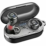 TOZO T10 Kopfhörer Kabellos Bluetooth 5.3 In Ear Bluetooth Kopfhörer mit kabelloses Ladecase, 55 Std. Wiedergabe, App-Steuerung, IPX8 Wasserdicht, Tiefer Bass, ENC Noise Cancelling Kopfhörer - Schwarz