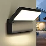 EBION AußEnlampe Aussenlampe Wand Mit 90°Schwenkbar Led Panel, Moderne Wandleuchten Aussen, AußEnwandleuchten AußEnleuchtn Wandleuchte IP65 Aluminiumguss für Garten Terrasse Balkon, 4000k, Anthrazit