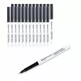 Amazon Basics Permanentmarker, ultra feine Spitze, schwarz, 24 Stück