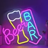 ENUOLI Beer Bar Neonschild – Dimmbares LED-Licht, USB-betriebene Bar-Neonlichter, einzigartige Bierdekoration, leuchtet für Zuhause, Männerhöhle, Kneipe, Party, Club, Restaurant, Hotel, Martini-Bar