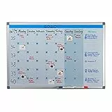 Relaxdays Whiteboard, Wochenplaner, abwischbar, magnetisch, Planungstafel mit Stiftablage, Magnetwand 60 x 90 cm, weiß