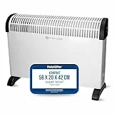 elasto – Heizlüfter 'Kompakt' 2000W inkl. Turbogebläse für 20-30 m² – tragbares Heizgerät mit Thermostat zur Regulierung der Raumtemperatur – energiesparende & leise Elektroheizung (Weiß)