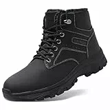 Littleplum Herren Winterschuhe Trekking Outdoor Boots Wanderstiefel Warm Gefüttert Schneestiefel Winter Laufschuhe rutschfeste,ALL Schwarz,42 EU