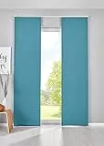 Gardinenbox 2er Set Verdunkelung Schiebegardinen »Newyork« HxB 245x60 cm Petrol Flächenvorhänge Paneelwagen Blickdicht Thermo-Schiebevorhang, 202020680-2