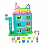 Gabby’s Dollhouse, 15-teiliges Purrfect Party Puppenhaus Spielset im Regenbogen-Look, über 60cm mit Gabby-Figur, Möbeln und Geräuscheffekten, ab 3 Jahren