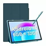 NOVOJOY 10 Zoll Android 14 Tablets 2 in 1 Tablet mit Tastatur 64 GB + 8 GB RAM 10,1 Zoll Tablets 8 MP Kamera 6000 mAh Akku, inklusive Tastatur/Maus/Hülle/Eingabestift/Bluetooth WiFi-6 Tab Tablet PC