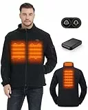 HEWINZE Beheizte Fleecejacke für Unisex – elektrische Dual-Control-Heiz-Wärmejacke mit 7,4V Akku