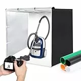 PULUZ 80x80 cm (32 Zoll) Professionelle Fotostudio Box mit 3 beweglichen & dimmbaren LED-Lichtleisten (90W, 5600K), 4 PVC-Hintergründen und Transporttasche – Lichtzelt für große Produktfotografie