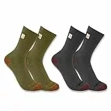 Carhartt Herren Mittelschwere Crew Logo, 2 Socken, Verschiedene 3 Stück, Large