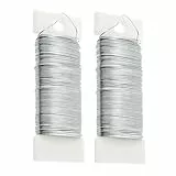 2 Rollen Basteldraht Dünn 0,35mm x 100m, Schmuckdraht Silber Draht zum Basteln Blumendraht, Floristendraht Wickeldraht Basteldrähte für Handwerk Schmuckherstellung Weihnachtsdeko