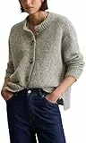 Marc OߴPolo Denim Damen Cardigan weich Relaxed Fit, Grau (Stone Melange), S