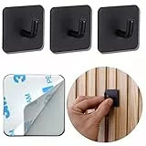 DEKAZIA® 4 Schwarze Haken zum Kleben - Matt Klebehaken & Wandhaken Selbstklebend - Handtuch & Kleiderhaken ohne Bohren für Bad & Küche