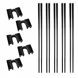 5 Paar Fiberglas Essstäbchen und Essstäbchen Trainer Helfer, Spülmaschinenfest, Essstäbchens Hilfe Schwarz, Rutschfeste, Stäbchen zum Essen, Sushi Chopsticks Aus Legierung, für Erwachsene und Kinder