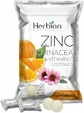 Herbion Naturals Zink, Echinacea und Vitamin C Lutschtabletten mit natürlichem Orangengeschmack, 25 Kt, Nahrungsergänzungsmittel, unterstützt das Immunsystem, für Erwachsene und Kinder ab 5 Jahren