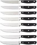 Amazon Basics 8Stück Messerset, Schwarz/Rostfreier Stahl