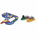 AquaPlay - MegaBridge - Wasserbahnset mit 3 Spielstationen und 49 Teilen, inklusive BO der Bär, Amphibienauto und Transportboot, ab 3 Jahren & - Container- & Transportboot - Zubehör, ab 3 Jahren
