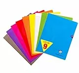 Clairefontaine 299311AMZC - Set mit 9 Heften Mimesys, 24 Blatt, DIN A4+, 24 x 32cm, 90g, französische Lineatur, 1 Set, farbig sortiert