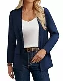 GRACE KARIN Strickjacke Damen Elegant Langarm V-Ausschnitt Cardigan Elegant Strickblazer Marineblau M