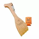 Die Grill Ruder von einfach besser – aus Holz Grill Schaber, rot Eiche massiv, reinigt Top und zwischen Reiben, Ersatz für Drahtbürsten, hergestellt in den USA inklusive gratis Dosenkühler, sicher.