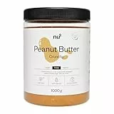 nu3 Erdnussbutter 1kg– crunchy Peanut Butter mit Erdnussgeschmack, ohne Zuckerzusatz, vegan, glutenfrei, cremig mit Stückchen – perfekt als Brotaufstrich, Topping oder zum Backen – 1000 g
