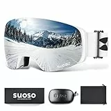 suoso OTG Ski brille-Skibrillen Herren Damen-Ski Goggles-UV-Schutz-Snowboard Brille-Brillentrger-Anti-Fog-Antibeschlag-Ski Glasses Men-Helmkompatible，H1