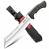 TIVOLI Feststehendes Outdoor Messer 440C Edelstahl, Bushcraft Messer Full Tang mit G10 Griff, robust und scharf, für Camping, Wandern