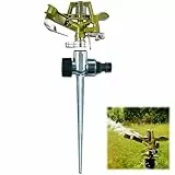 Impulsregner Premium, 20-360° Hillylolly Impulsregner Kreisregner 24 m Reichweite Kreisregner 3/4 Zoll Beregner für Garten Sprinkler Pulsationssprenger Edelstahl für Rasen Pflanzen Gemüse Pastorale