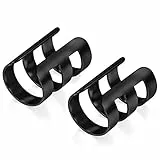 Flongo Ohr Klemme Ohrclips, Edelstahl Ohrringe Ohrstecker Ohrklemme Kein Loch Non Piercing Fake Ring Ohrpiercing Helix Cartilage Knorpel Piercing Schwarz Herren, Damen