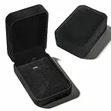 DOPENSPI Schmuck Geschenkbox,Schwarz Samt Halskette Anhänger Armband Display Box Schmuckbox Schmuckschatulle Schmuckkasten Klein Jewelry Box für Frauen,Hochzeitstag Geburtstag