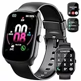 Smartwatch Herren Damen, 1,95' HD Gebogener Bildschirm Smart Watch, mit Bluetooth Anrufe, Pulsmesser Schlafmonitor, 112+ Sportmodi Fitnessuhr, IP68 Wasserdicht Schrittzähler Sportuhr für Android iOS