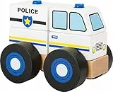 small foot 11072 Konstruktionsfahrzeug Holz, Polizeiwagen, FSC 100%-Zertifiziert Spielzeug, Mehrfarbig