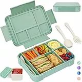 BIBURY Brotdose Kinder mit Fächern Auslaufsicher 1300ml, BPA-frei Lunchbox Kinder Bento Box auch für Erwachsene mit 5 Fächern und Saucenbox für Schule & Kindergarten & Ausflüge, Leicht 340g
