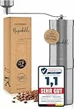 Morgenheld Kaffeemühle Edelstahl manuell stufenloses Keramikmahlwerk mechanische Hand Kaffee Mühle Kegelmahlwerk Espresso Handkaffeemühle für Outdoor und Camping manuelle Espressomühle Kaffeemahlwerk