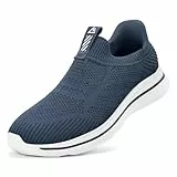 ODCKOI Sneaker Herren Hands-Free Turnschuhe Leichtgewichtige Atmungsaktive Slip on Sneaker Herren Bequeme Mesh Freizeitschuhe schnürsenkel ohne binden Sportschuhe-Dunkelblau-45