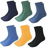 TupTam Kinder Socken Bunt Gemustert 6er Pack für Mädchen und Jungen, Farbe: Dunkelblau Blau Jeans Gelb Schwarz Dunkelgrün, Socken Größe: 27-30