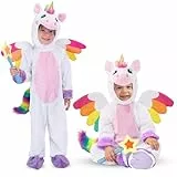 Spooktacular Creations Kinder Einhorn Kostüm Bademantel Nachtwäsche Schlafoveralls für Mädchen, Weihnachten Halloween (X-Small (3-4 yrs), Rosa)