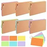 6-Stück Set karteikarten mit ring,lernkarten Portable A8,flash cards Bunte Linierte,flashcards vokabeln,vokabelkarten klein,lernkarteikarten lernen liniert für Schule, Uni & Prüfungsvorbereitung