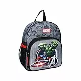 mybagstory Rucksack für Jungen – Avengers – Grau – Kinder – Schule – Kindergarten – Schulranzen für Jungen – Größe 29 cm – verstellbare Träger – Geschenkidee, Avengers, Grau, Enfant