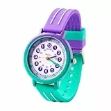 Kiddus Lernuhr für Kinder, Analoge Armbanduhr für Jungen und Mädchen ab 5 Jahren, Waterproof 5ATM, Geschenk für Mädchen zum Lernen