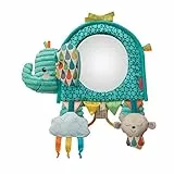 Infantino - Go Gaga Elefanten Aktivitätsspiegel - Für Bauchzeit - Sensorikspielzeug für Babys - Clip für Kinderwagen und Buggy - Mehrfach strukturiert - Geschenk für Babys - Baby Spielzeug 0 Monate