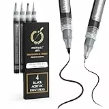 Pinturale Arts Acrylstifte Schwarz | 4er Set Acrylstifte Für Steine Mit Unterschiedlichen Spitzen: Feine 0,7 mm und Extra Feine 0,5 mm | Acrylstift Schwarz Für Steine, Metall, Keramik, Holz, Glas