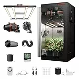 Spider Farmer Grow Box Komplett Set G3000 LED Pflanzenlampe Vollspektrum Dimmbarer Grow Light GrowZelt Kit Komplettes 90x90x180cm Grow Tent Zuchtzelt mit 4 inch/10,2CM Inline Kanalventilator