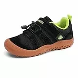 Mishansha Sportschuhe für Jungen Mädchen Atmungsaktiv Mesh Trekkingschuhe für Outdoor Alltag Schwarz 26EU