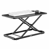 PEGZONE Steh-Sitz Schreibtisch Höhenverstellbar, Ergonomisch Schreibtischaufsatz, 61 x 30 cm Stehpult, Klappbar Laptoptisch, Schwarz