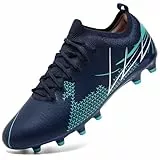 VLOOKST Herren Fußballschuhe Kunstrasen Fussballschuhe Stollen Jungen Trainingsschuhe Sneaker Sportschuhe Outdoor Turf Football Schuhe Blau Gr.44