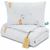 Kinder Bettdecke ohne Bezug 100x135 cm - Baumwolle Baby Decke und Kissen Set Kinderdecke 100 x 135 und Kopfkissen 60 x 40 - Bettdecken Kinderbettdecke Oeko-Tex Teddybären
