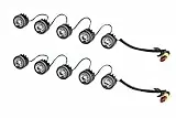 HELLA 2PT 010 458-701 LED-Tagfahrleuchtensatz - LEDayFlex - 12/24V - rund - Einbau - Lichtscheibenfarbe: glasklar - Kabel: 120mm - Fahrzeugfront - Satz
