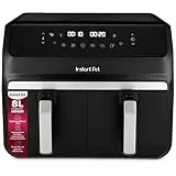 Instant Pot – Vortex Dual Black Heißluftfritteuse – Groß 8 l, Familiengröße, zweifach, 2 4-l-Körbe, 8 in 1 – Dörren, Grillen, Backen, Braten, Aufwärmen, Antihaftbeschichtung, Elektrisch