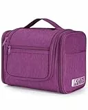 WANDF Groß Waschtasche, Kulturtasche zum Aufhängen für Damen, Kulturbeutel Herren Gross, Waschbeutel für Camping Reisen für Kinder Frauen Mann (Lila)